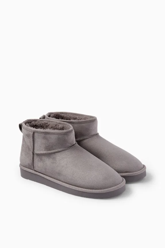 Ankle boots - faux suede gray