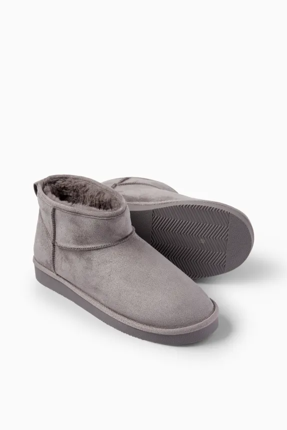 Ankle boots - faux suede gray
