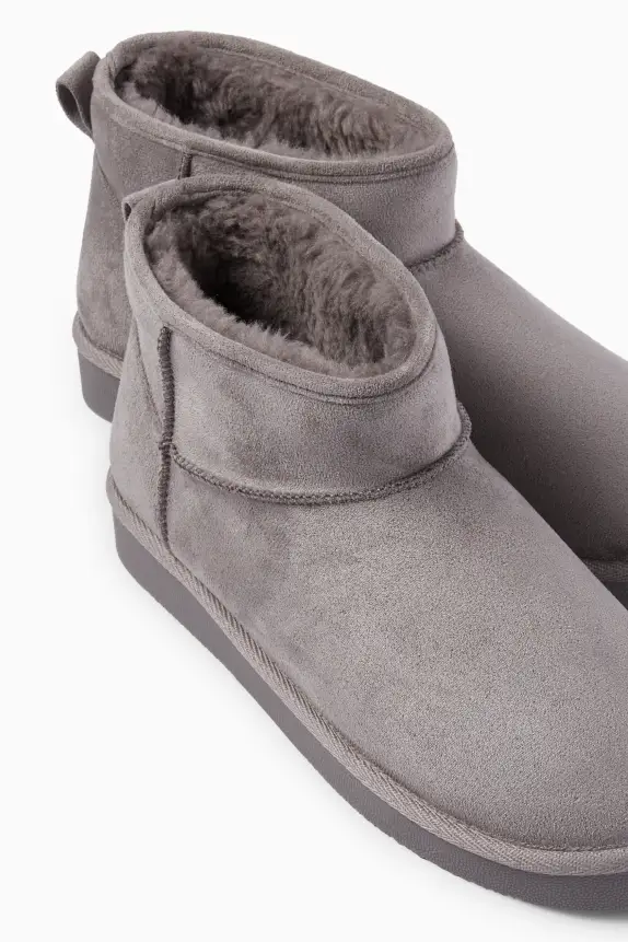 Ankle boots - faux suede gray