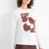 Long sleeve top with rhinestones - regular fit white
