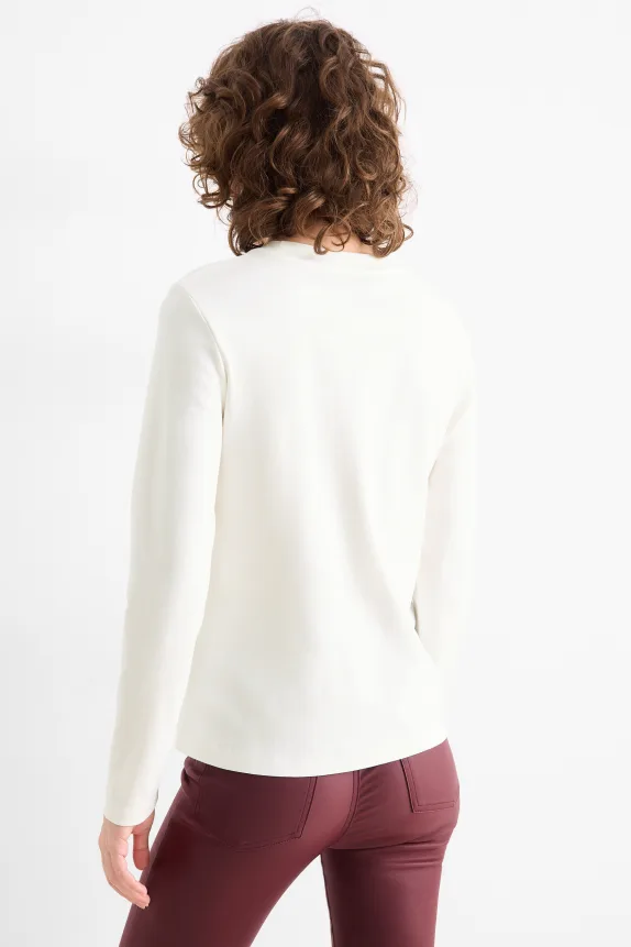 Long sleeve top - regular fit white