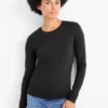 Long sleeve top - slim fit black