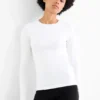 Long sleeve top - slim fit white