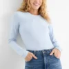 Long sleeve top - slim fit light blue