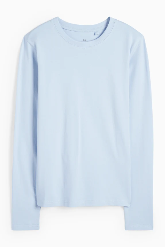 Long sleeve top - slim fit light blue