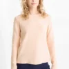 Long sleeve top - regular fit - ribbed rose