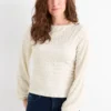 Long sleeve top - regular fit - smocked cremewhite