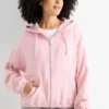 Zip-through hoodie rose