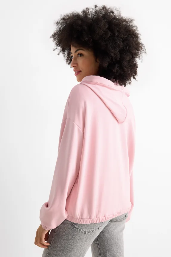 Zip-through hoodie rose