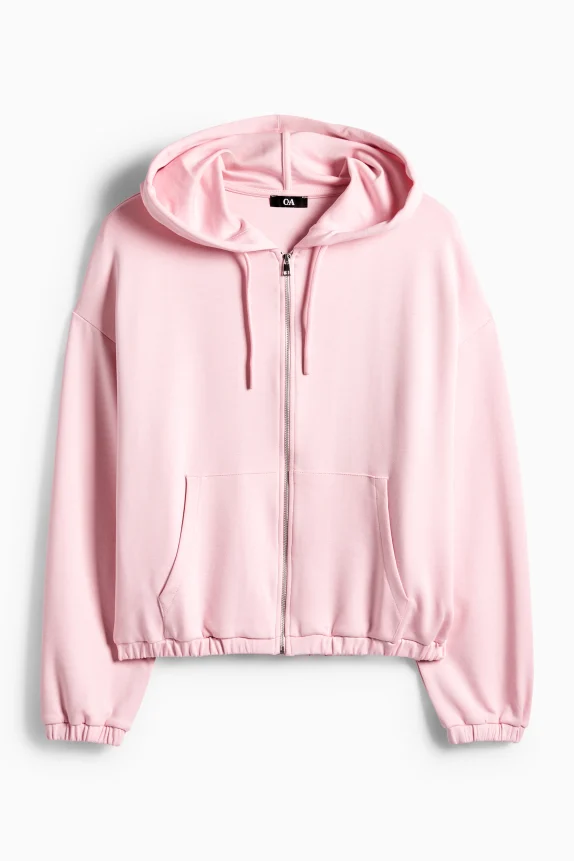 Zip-through hoodie rose
