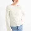 Long sleeve top - regular fit - smocked white