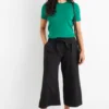 Cloth trousers - high waist - wide leg black