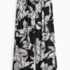 Cloth trousers - high waist - wide leg black / white