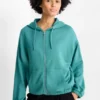 Zip-through hoodie turquoise