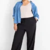 Cloth trousers - mid-rise waist - wide leg black