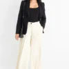 Cloth trousers - high waist - wide leg cremewhite