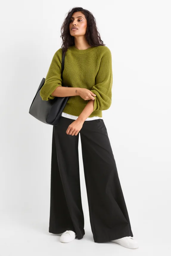 Palazzo jeans - high waist black