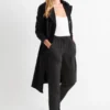 Cloth trousers - mid-rise waist - tapered fit black