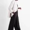 Cloth trousers - high waist - wide leg black