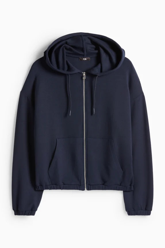Zip-through hoodie dark blue