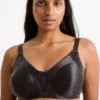 Non-wired minimiser bra - shiny black