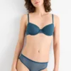Underwire bra - DEMI - padded - polka dot petrol
