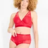 Underwire bra - PLUNGE - padded red