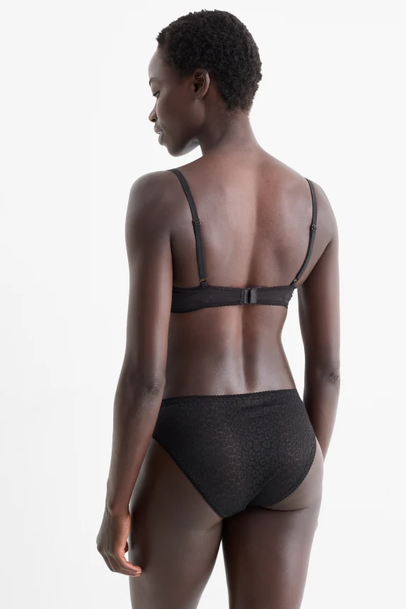 Underwire bra - DEMI - padded black