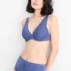Underwire bra - PLUNGE - padded blue