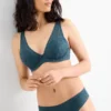 Underwire bra - PLUNGE - padded petrol