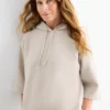 Hoodie - ribbed light beige