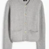 Cardigan - shiny - textured gray