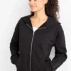 Zip-through hoodie black