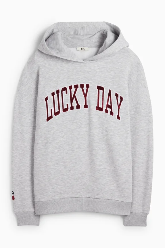 Hoodie - oversized light gray-melange