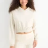 Cropped hoodie cremewhite