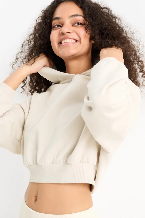 Cropped hoodie cremewhite