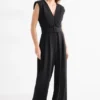 Jumpsuit with belt black
