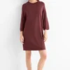 Knitted dress - straight fit bordeaux