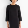 Knitted dress - straight fit black