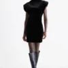 Velvet bodycon dress black