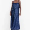 Sequin dress - straight fit dark blue