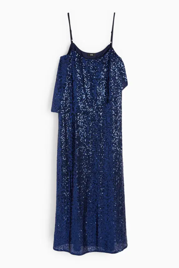 Sequin dress - straight fit dark blue