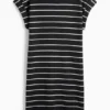 T-shirt dress - striped black