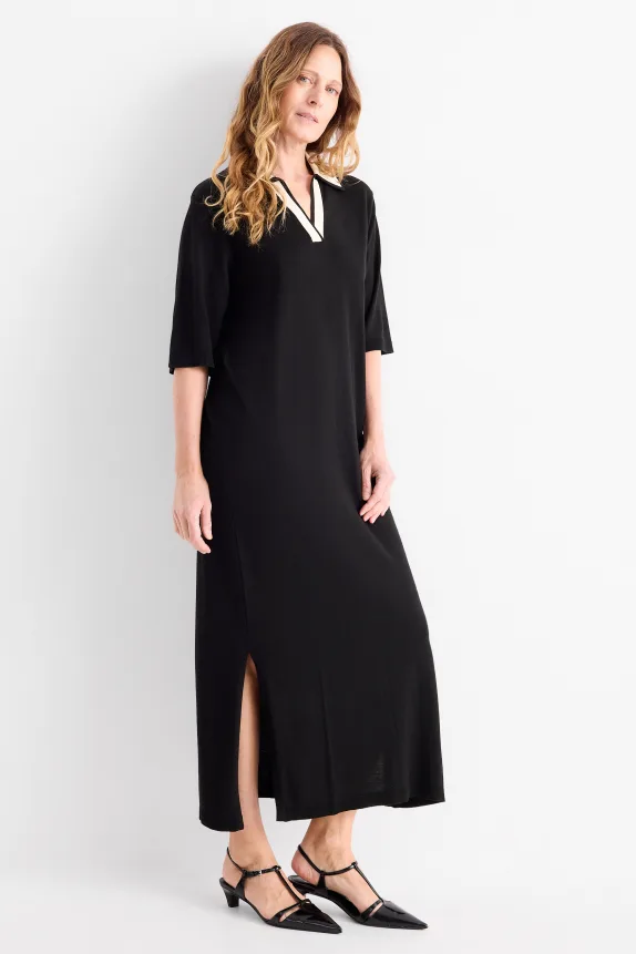 Knitted dress - straight fit black