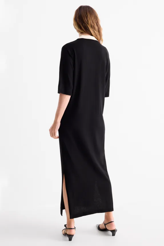 Knitted dress - straight fit black