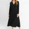 Mesh dress - straight fit - shiny black