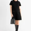 Knitted dress - straight fit black