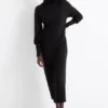 Knitted dress - straight fit black