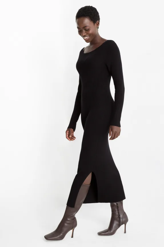 Bodycon dress - ribbed black