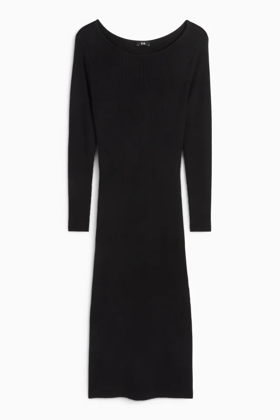 Bodycon dress - ribbed black